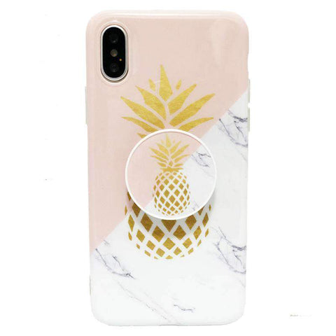 Image of 2019 New Instagram Style Marble Pattern With Pineapple Printing Soft  iPhone Case