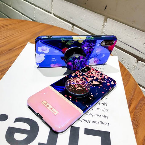 Image of 2019 New Blu-ray Mirror iPhone Case With Flower