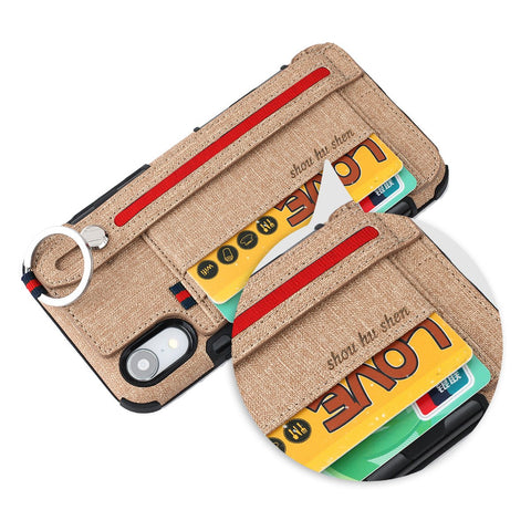 Image of Metal Buckle Wrist Strap Bracket Card Slot Phone Case