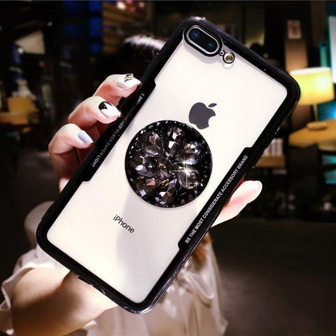 Image of Diamond Airbag Bracket Phone Case For iPhone