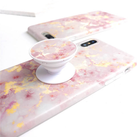 Image of 2019 New Pink Marble Style iPhone Case With Phone Holder