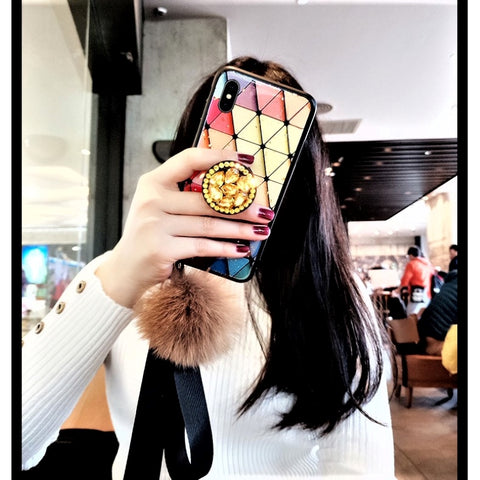 Image of 2019 New Diamond colorful iPhone Case with Wristband