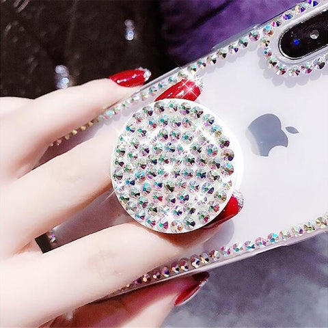 Image of Luxury Airbag Handle Bracket Rhinestones Diamond Glitter Case For iPhone