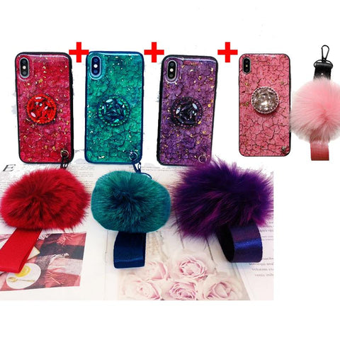 Image of Hair Ball Airbag Bracket Diamond iPhone Case