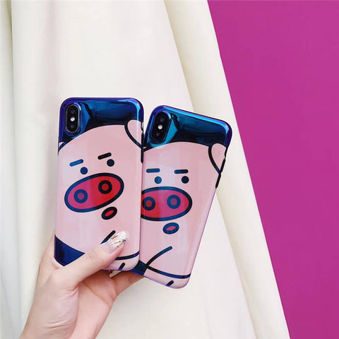 Image of 2019 New Cute Fat Pig iPhone Case with Phone Holder