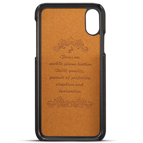 Image of Premium Cowhide Leather Card Slot Protective Case For iPhone