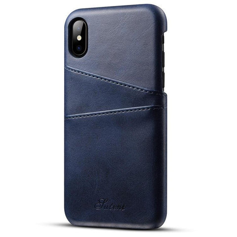 Image of Premium Cowhide Leather Card Slot Protective Case For iPhone