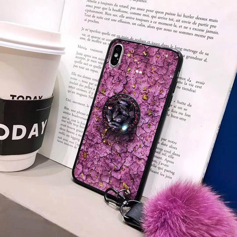 Image of Hair Ball Airbag Bracket Diamond iPhone Case