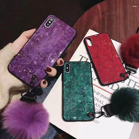 Image of Hair Ball Airbag Bracket Diamond iPhone Case