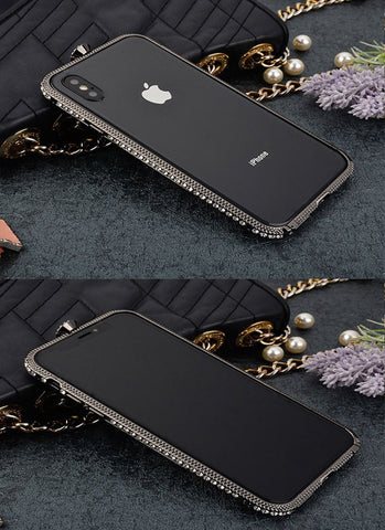 Image of Bling Diamond Crystal Bumper Metal Frame Shockproof Case For iPhone