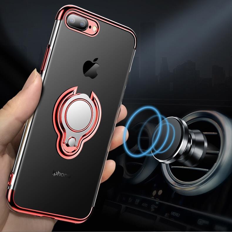 Electroplating Three-section Car Buckle Case  For iPhone