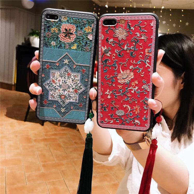 Chinese Palace Style Rilievo Mobile Phone Case For iPhone