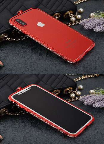 Image of Bling Diamond Crystal Bumper Metal Frame Shockproof Case For iPhone