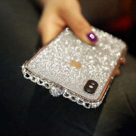 Image of Bling Heart-Shaped Crystal iPhone Case With Grade A Aluminum Frame