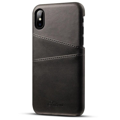 Image of Premium Cowhide Leather Card Slot Protective Case For iPhone